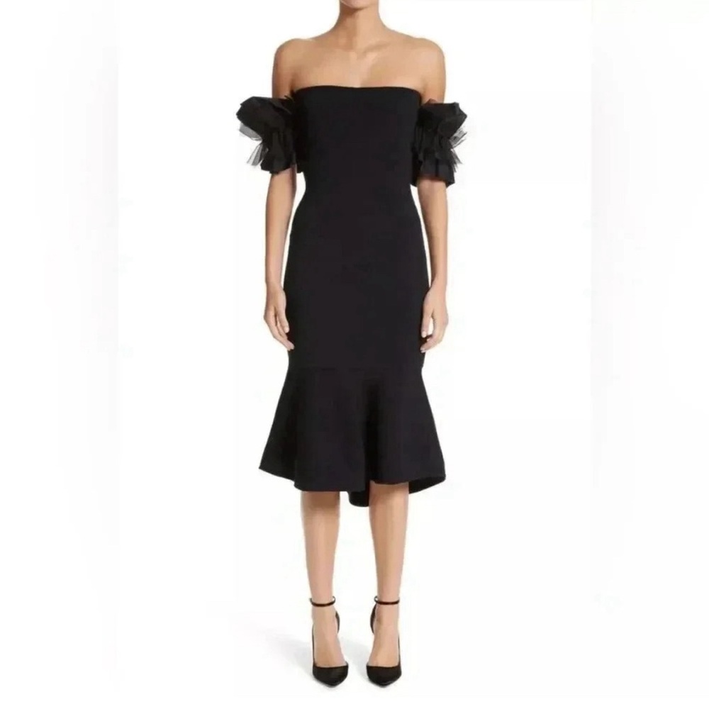 SACHIN + BABI Meksin Black Off The Shoulder Midi Dress Size S